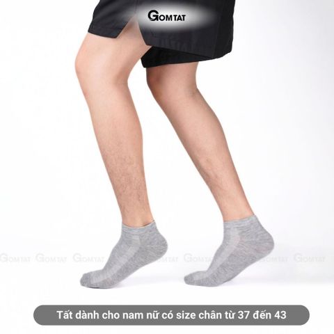  Combo 5 đôi tất nam nữ cổ ngắn GOMTAT basic, vớ cổ ngắn chất cotton dày dặn thoáng khí, không xù lông - LD-S01-TRON-CB5 