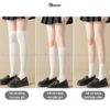Combo 5 đôi tất lolita nữ GOMTAT cổ cao, dưới gối và qua gối trơn trắng đen, chất liệu thun lạnh mềm mịn - HOT-1805-CB5