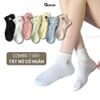 Combo 7 đôi tất nữ cổ thấp GOMTAT chữ H, chất liệu cotton hút ẩm thoáng khí khử mùi hôi -NGANCHUH-PO-3022-CB7