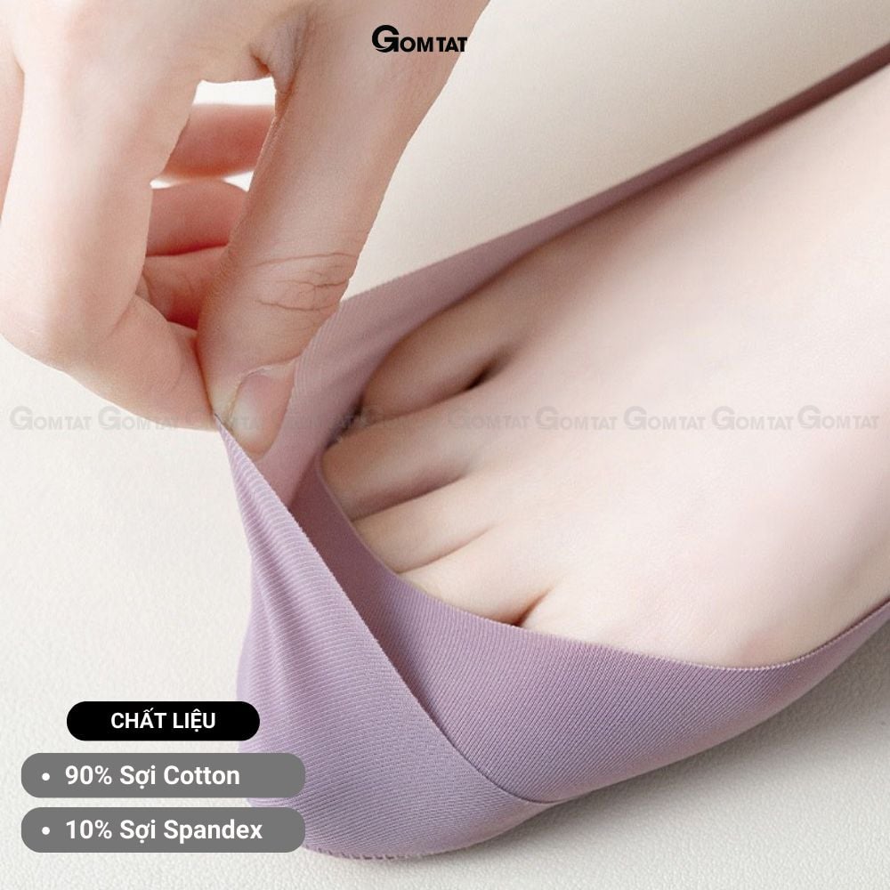 Combo 5 đôi tất lười nữ cao cấp GOMTAT, có đệm silicon chống tuột, chất liệu cotton mềm mại êm chân - SUX-1103-CB5