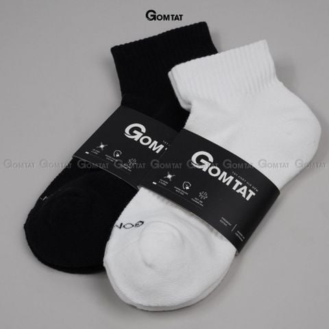  Combo 10 đôi vớ cổ thấp nam nữ GOMTAT, chất liệu cotton hút ẩm khử mùi, có đệm xù êm chân - STA-5009-NGAN-CB10 