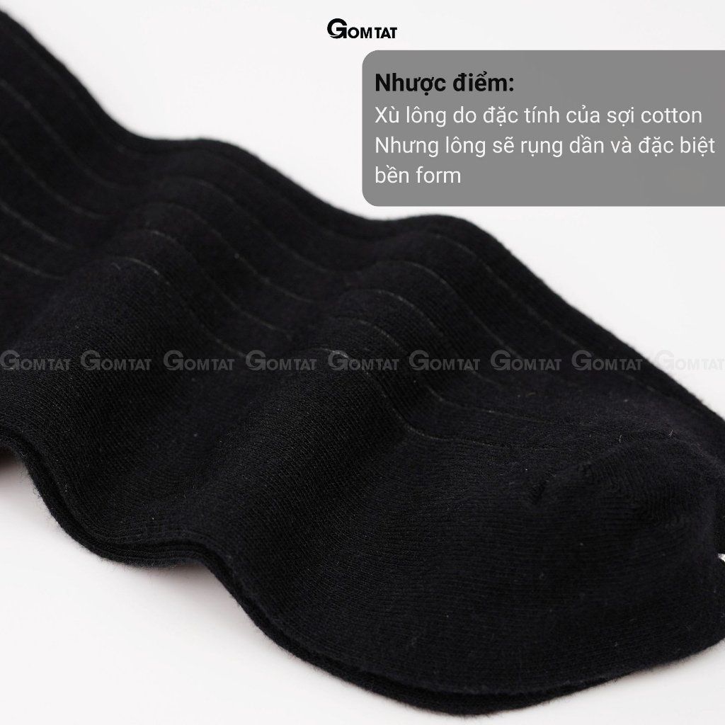 Hộp 5 đôi tất giày tây nam cao cổ GOMTAT mẫu gân chìm, vớ công sở nam cao cấp, thoáng khí - GOM-TAYGANCHIM-DEN-CB5