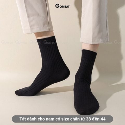  Combo 10 đôi tất cổ lửng nam trơn màu GOMTAT mẫu gân chìm, chất liệu cotton cao cấp mềm mại - FIVE-TAY10-LUNG-CB10 