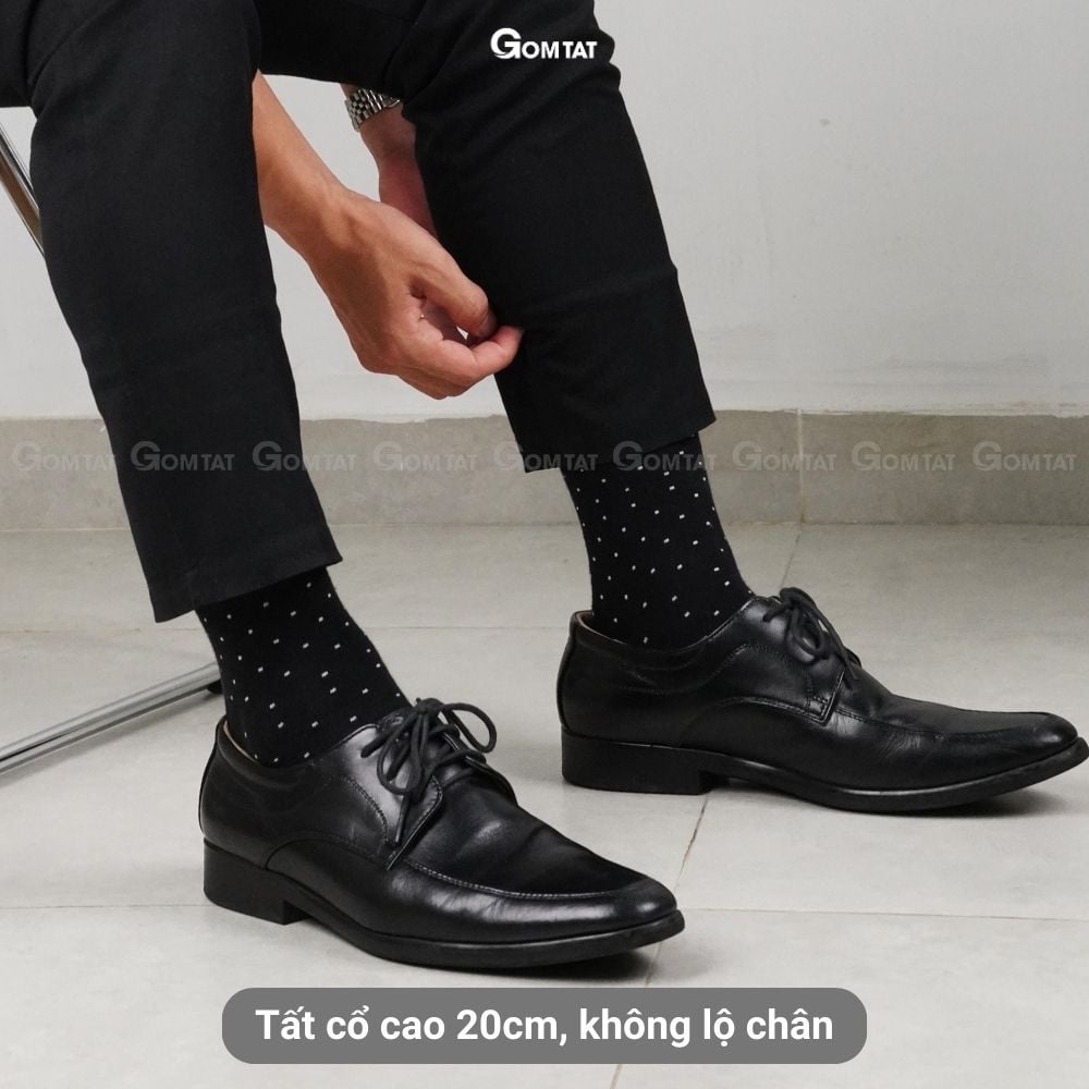 Hộp 5 đôi vớ nam cổ cao GOMTAT mẫu MIX03, chất liệu cotton cao cấp hút ẩm, thoáng khí  -GOM-MIX03-CB5
