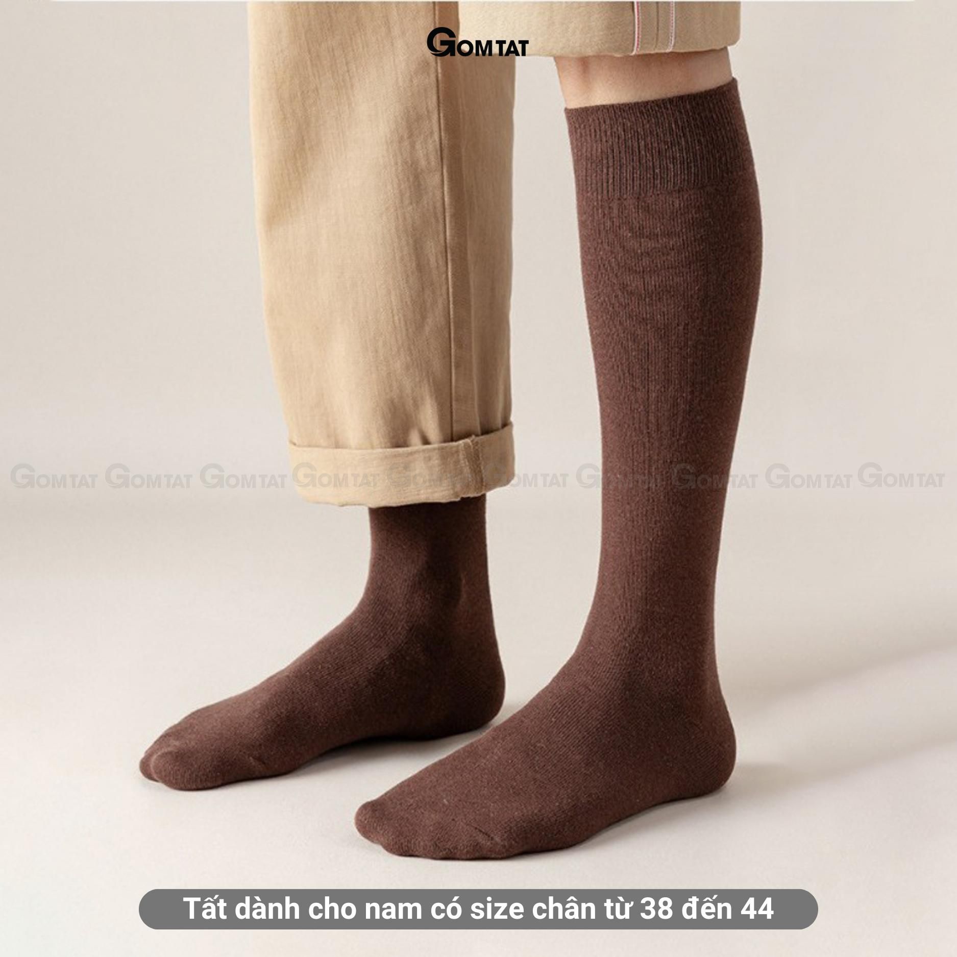 Tất nam đi giày tây dài dưới gối GOMTAT, vớ dài nam chất liệu cotton mềm mịn hút ẩm, thoáng khí, khử mùi êm chân Menswear - HOT-1804-1DOI