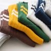 Set 10 đôi vớ cổ cao nam nữ sọc ngang GOMTAT, chất cotton dày dặn mềm mại, thấm hút tốt - CB202-CB10