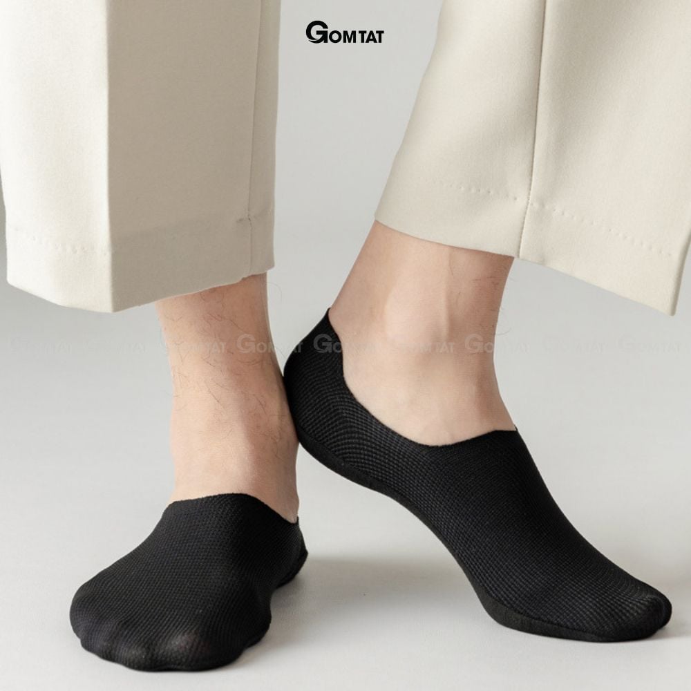 Combo 10 đôi vớ lười nam chống tuột gót GOMTAT, chất liệu cotton êm chân khử mùi kháng khuẩn - HNA-OYU-1501-CB10