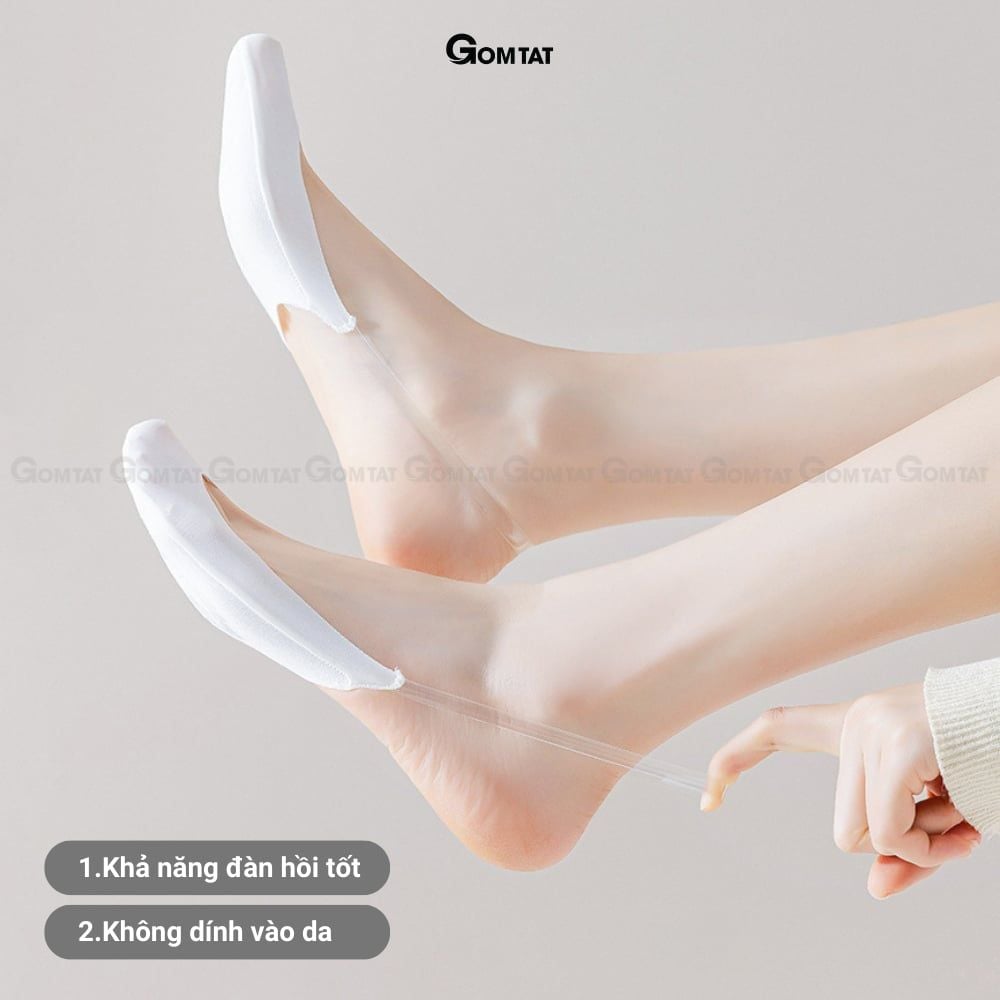 Combo 10 đôi tất đi giày cao gót nữ GOMTAT, chất liệu cotton êm chân khử mùi - CAOGOT-SUX-1102-CB10
