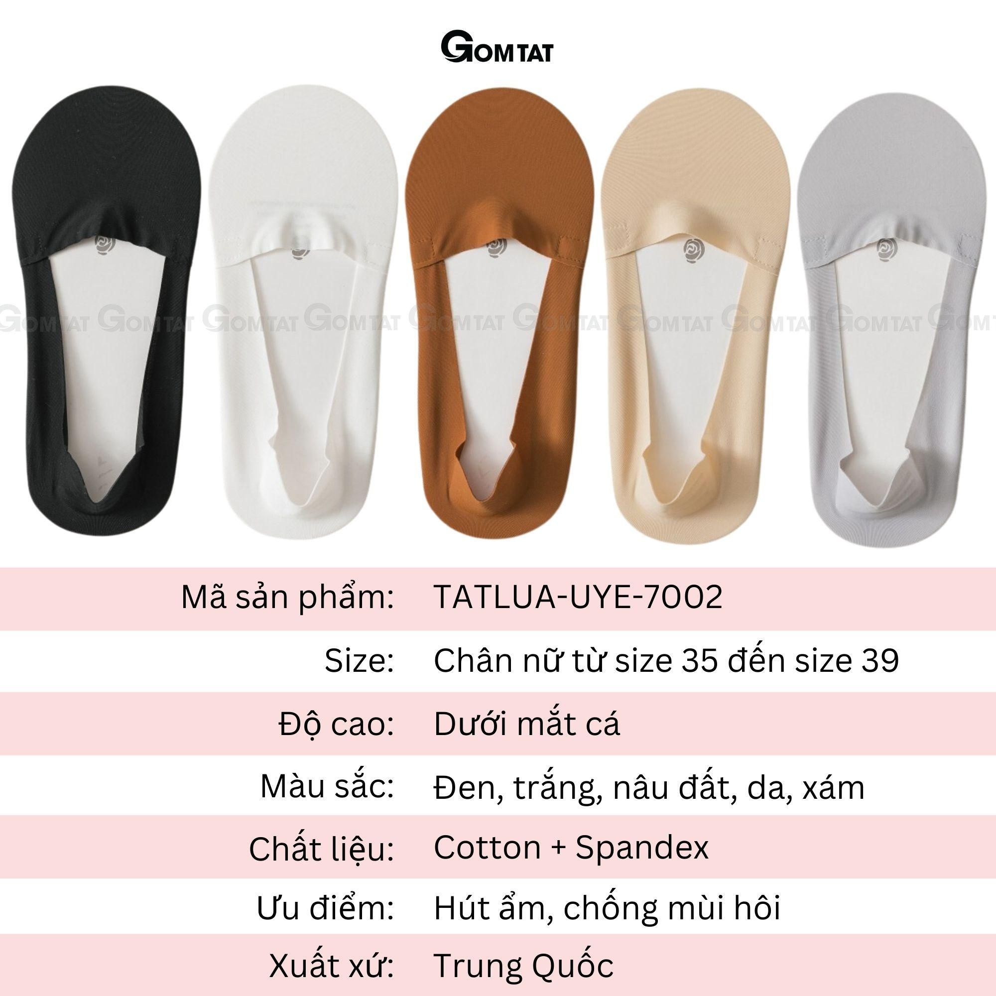 Tất lười lụa nữ GOMTAT mỏng mát, vớ nữ đi giày búp bê chất liệu cotton mềm mại thấm hút thoáng khí, tất nữ đi giày búp bê Cherry, vớ lười lụa nữ - TATLUA-UYE-7002-1DOI