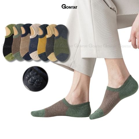  Set 7 đôi tất ngắn cổ nam có đệm chống tuột gót GOMTAT, vớ nam cổ ngắn chất liệu cotton êm mềm mịn mát - NAMCN-CC-01 