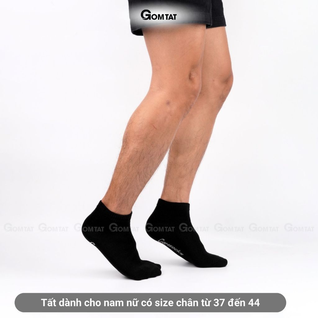 Combo 5 đôi vớ ngắn nam nữ GOMTAT, tất ngắn cổ trơn màu basic, hút ẩm thoáng khí, khử mùi êm chân - GOMSOCKS-NGAN-CB5