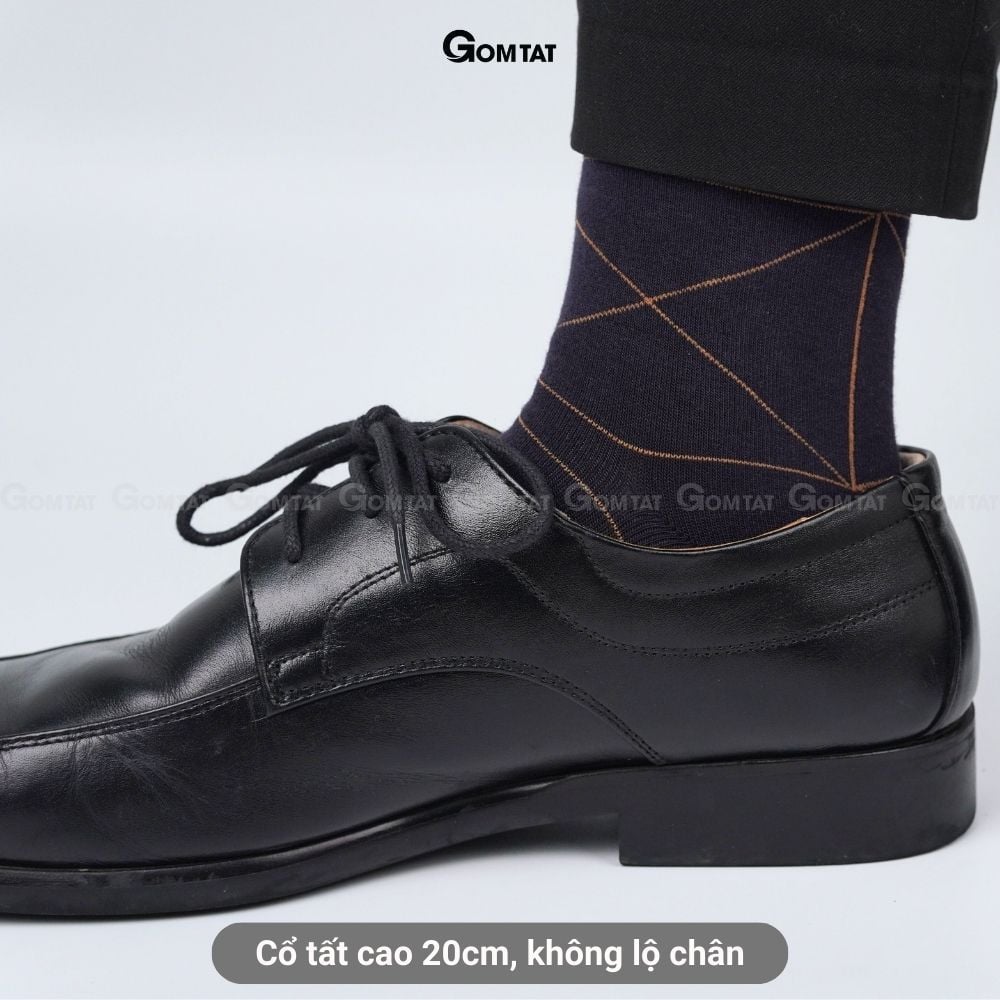 Hộp 4 đôi tất nam cổ cao công sở GOMTAT mẫu MIX06, chất liệu cotton mềm mại thoáng khí  -GOM-MIX06-CB4