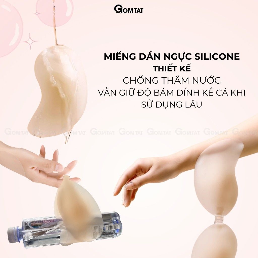 Áo bra dán nâng ngực tạo khe thiết kế trái xoài, miếng dán nâng ngực siêu bám dính, chống thấm nước GOMTAT - SA-0022