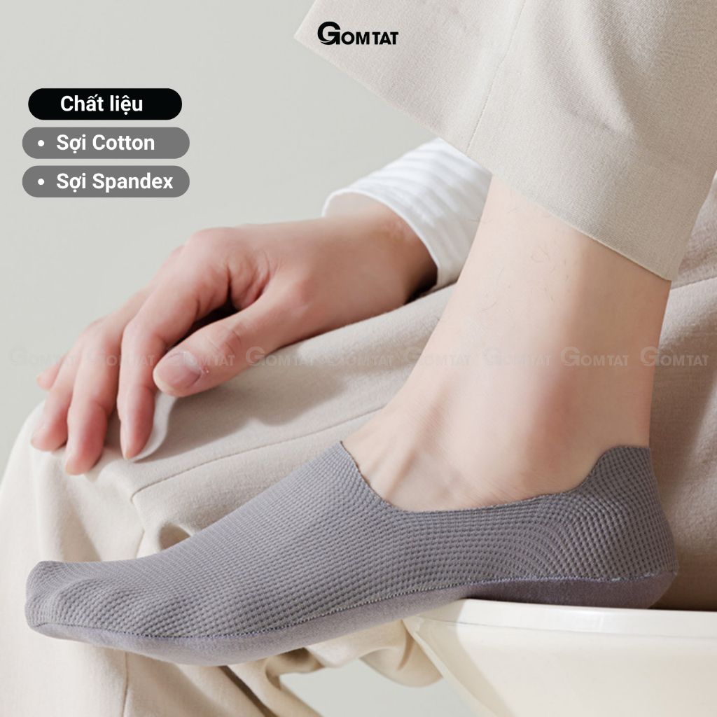 Combo 5 đôi tất tàng hình nam GOMTAT chống tuột gót, chất liệu cotton mềm mại êm chân - HNA-OYU-1501-CB5
