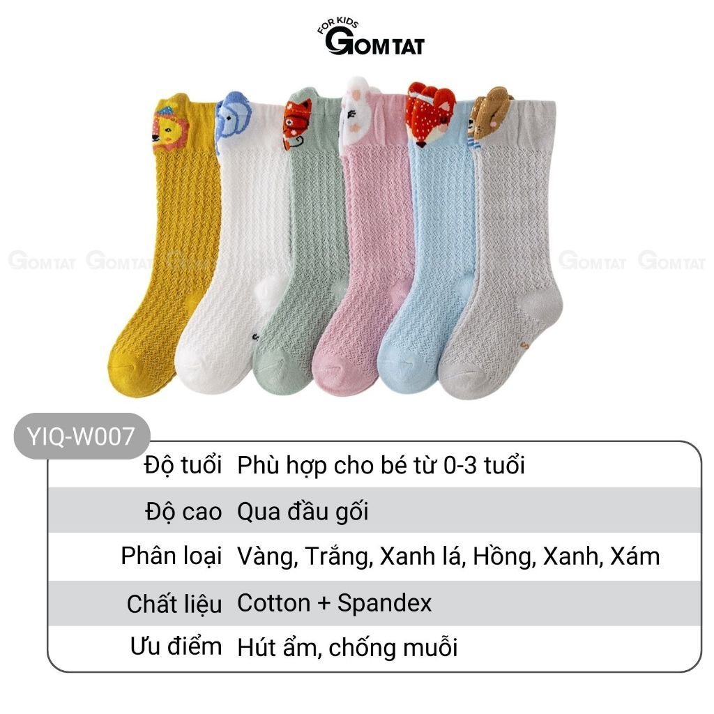 Combo 6 đôi tất trẻ em lưới thoáng khí chống muỗi GOMTAT vớ trẻ em mềm mịn, mát mẻ - YIQ-W007-CB6
