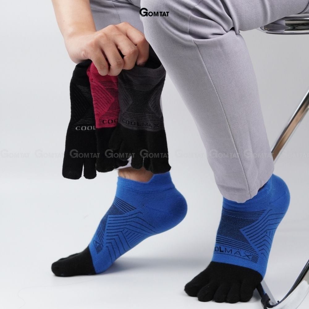 Tất chạy bộ nam nữ GOMTAT thiết kế xỏ ngón giúp vận động linh hoạt, thoáng khí, thấm hút mồ hôi  -XONGON-MAX-1203