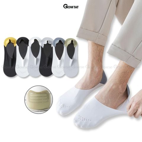  Tất vớ lười nam GOMTAT chất liệu cotton co giãn cực tốt, bề mặt có lỗ thông hơi thoáng khí  Menswear- LUA-SUX-1104-1DOI 