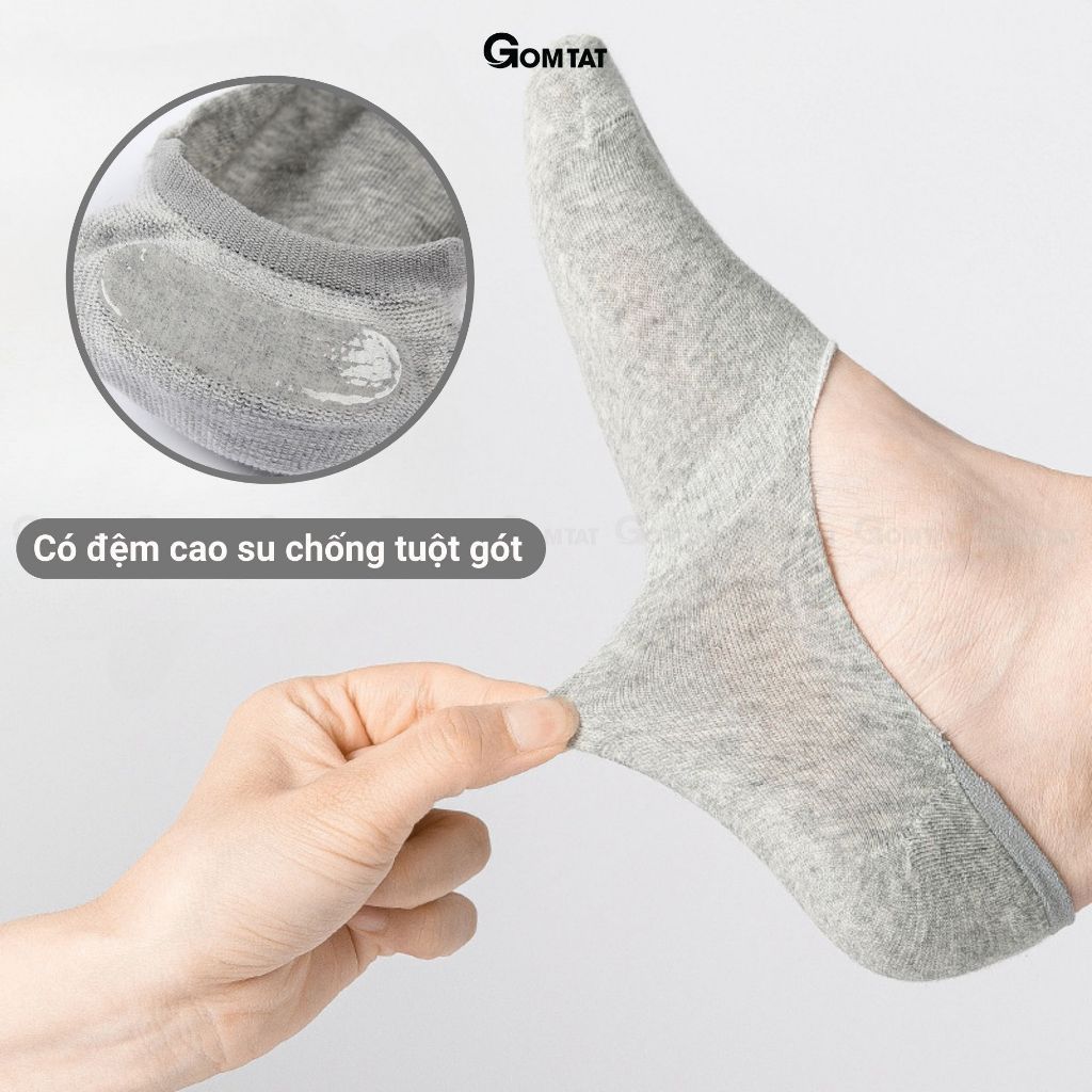 Set 5 đôi tất lười trơn nam nữ GOMTAT, vớ lười nam nữ có đệm cao su chống tuột gót - TAT-LUOI-02-CB5