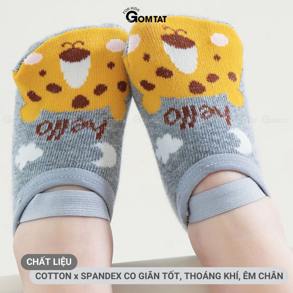 Combo 6 đôi trẻ em tập đi chống trượt GOMTAT vớ tập đi đế silicon chất liệu cotton - YIQ-C021-CB6