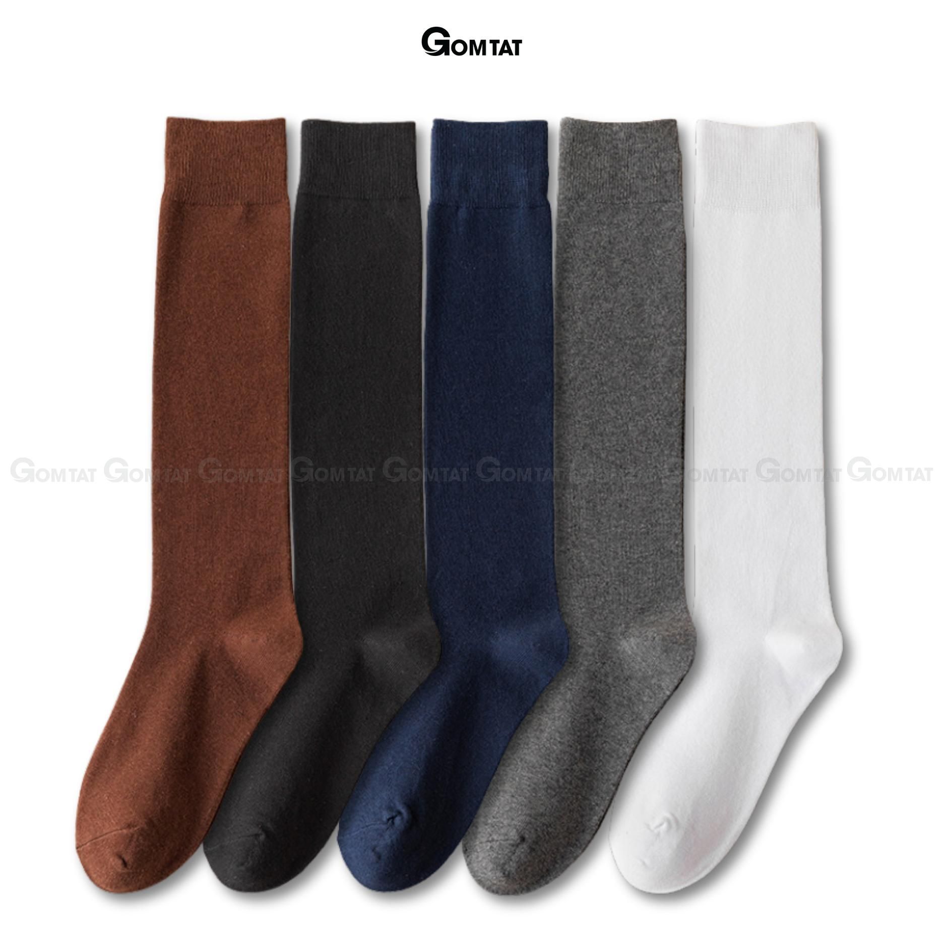 Tất nam đi giày tây dài dưới gối GOMTAT, vớ dài nam chất liệu cotton mềm mịn hút ẩm, thoáng khí, khử mùi êm chân Menswear - HOT-1804-1DOI