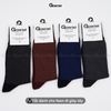 Hộp 4 đôi tất nam công sở GOMTAT mẫu sọc xương cá, chất liệu cotton cao cấp thoáng khí êm chân  -GOM-MIX14-CB4