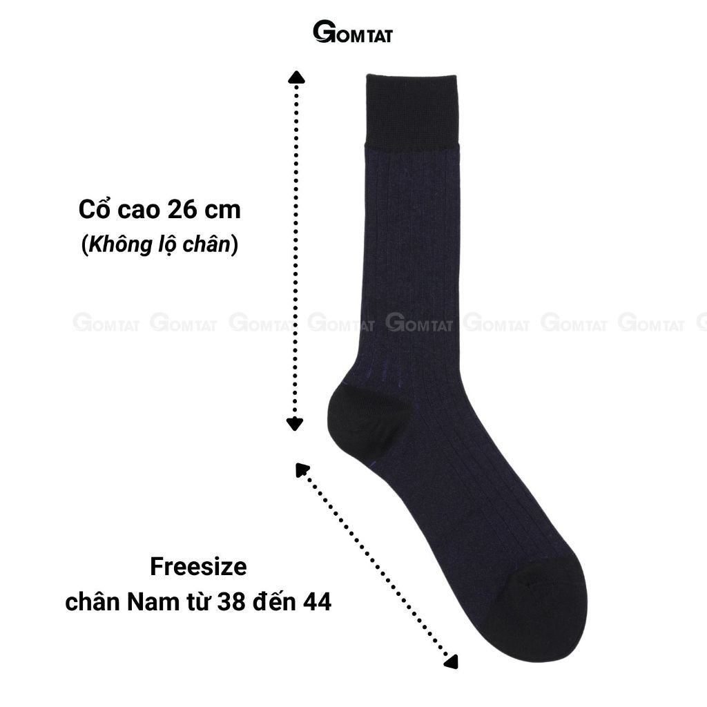 Hộp 3 đôi tất cổ cao GOMTAT công sở, chất liệu cotton cao cấp, phong cách lịch lãm  - IHE-2202-CB3