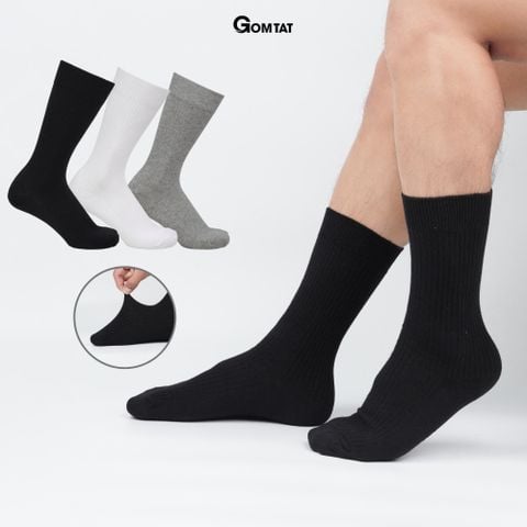  Combo 4 đôi tất cổ cao nam GOMTAT dài 25cm, vớ nam cổ cao chất liệu cotton cao cấp êm chân, mềm mại, thoáng mát, tất đi giày tây, vớ nam công sở Menswear - FIVE-TAY10 