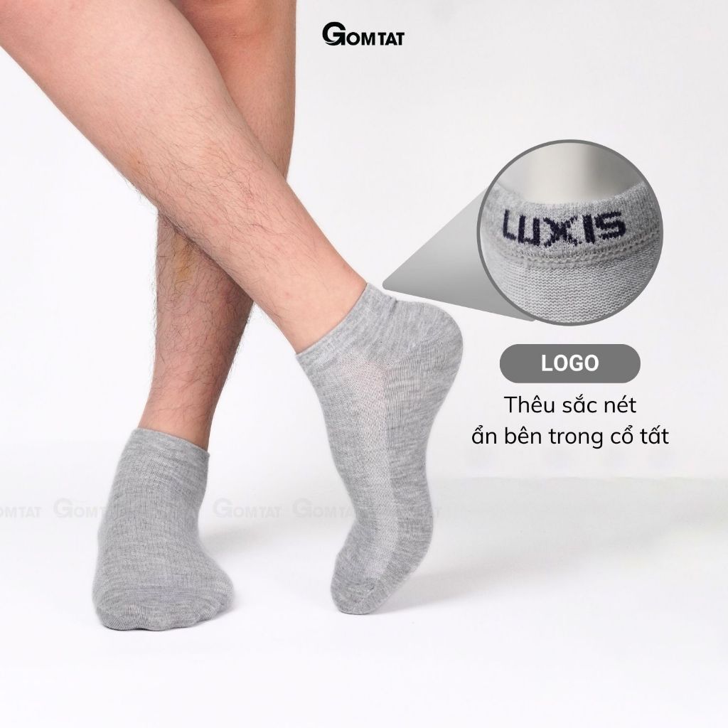 Combo 5 đôi tất nam nữ cổ ngắn GOMTAT basic, vớ cổ ngắn chất cotton dày dặn thoáng khí, không xù lông - LD-S01-TRON-CB5