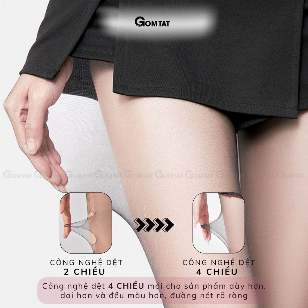 Quần tất siêu dai GOMTAT cao cấp, vớ quần siêu mỏng mịn, thon chân làm đều màu da - QT-1022
