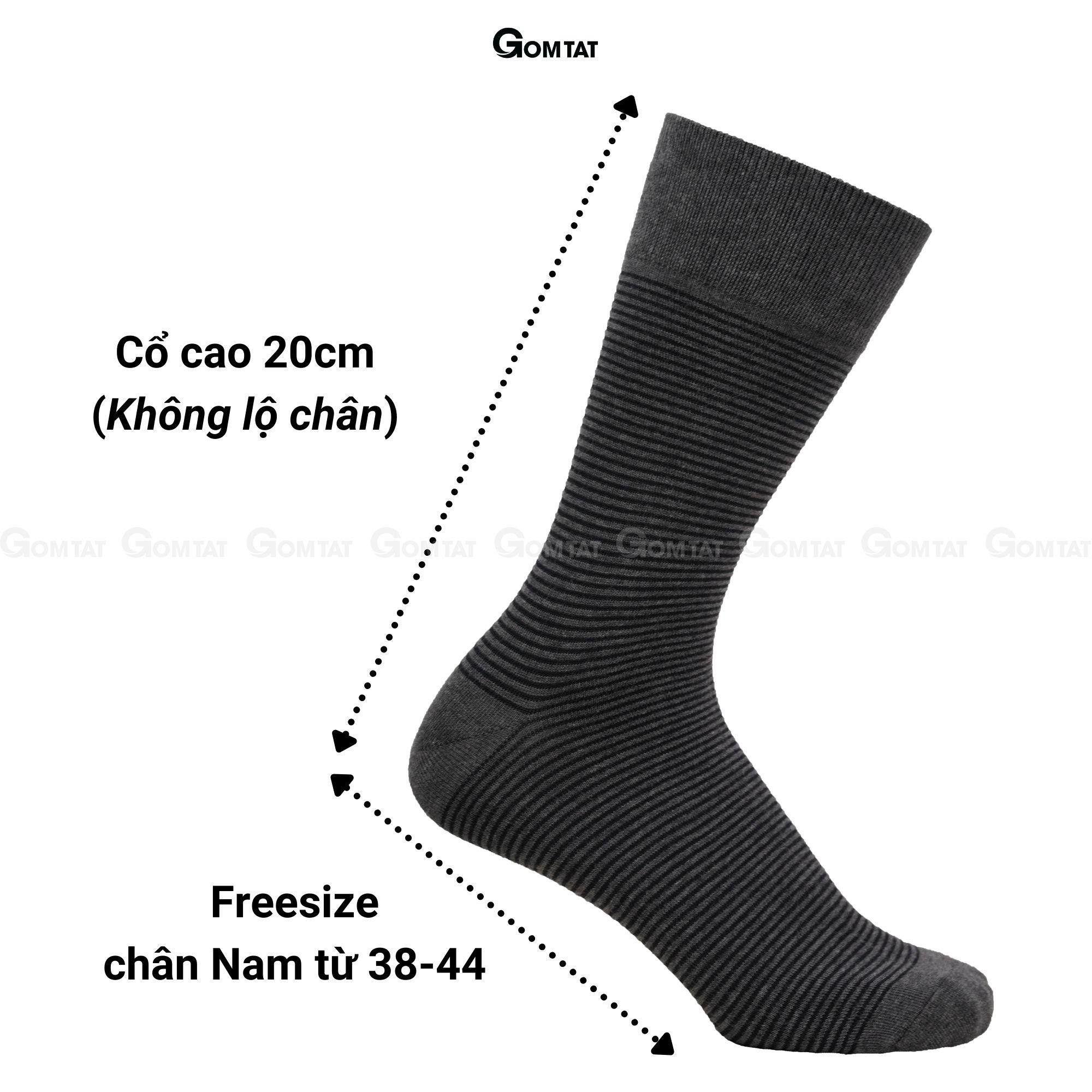 Tất nam Cổ Cao GOMTAT mẫu TAY09, vớ đi giày tây cao cấp chất liệu cotton hút ẩm thoáng khí, tất đi giày tây, vớ nam cổ cao Menswear - GOM-TAY09-1DOI