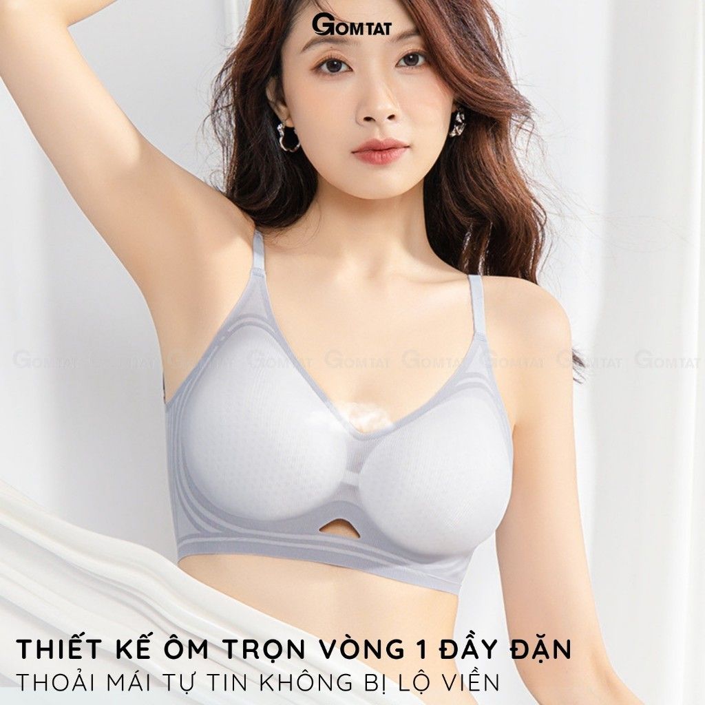 Áo ngực đúc su không gọng có đệm mút dày 4cm GOMTAT, nâng ngực tạo khe hở lưng chữ U gợi cảm - SA-9736