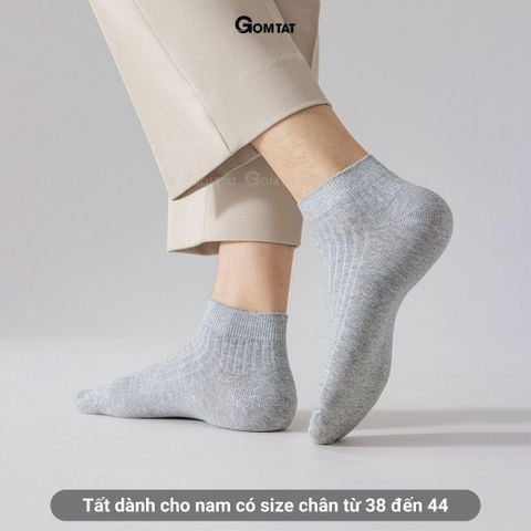  Combo 10 đôi tất cổ ngắn nam GOMTAT hoạ tiết gân chìm, chất liệu cotton cao cấp, thấm hút mồ hôi - FIVE-TAY10-NGAN-CB10 