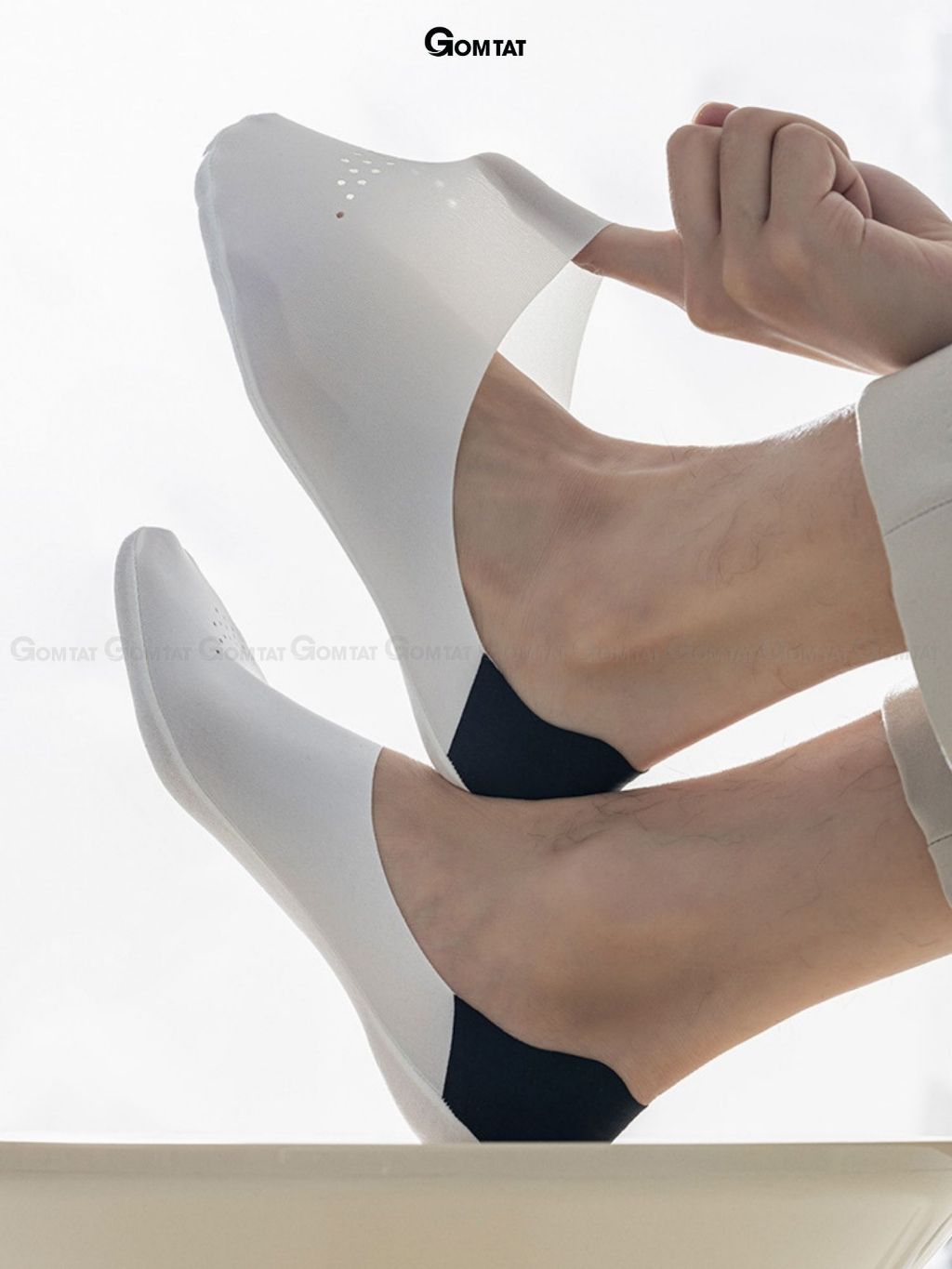 Combo 6 đôi tất nam đi giày lười GOMTAT, chất liệu cotton cao cấp êm chân thoáng khí khử mùi - LUA-SUX-1104-CB6