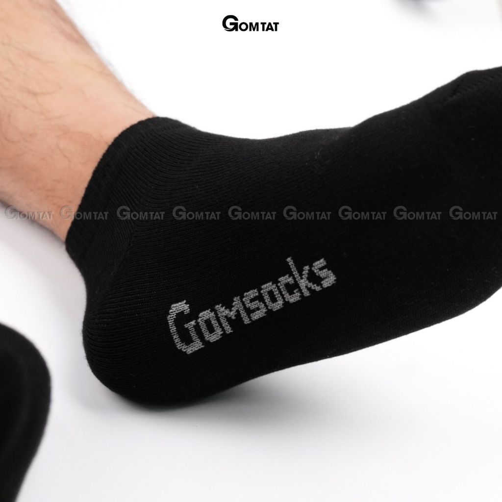 Combo 10 đôi tất nam nữ cổ thấp GOMTAT, vớ ngắn cổ nam nữ, hút ẩm thoáng khí, khử mùi chân - GOMSOCKS-NGAN-CB10