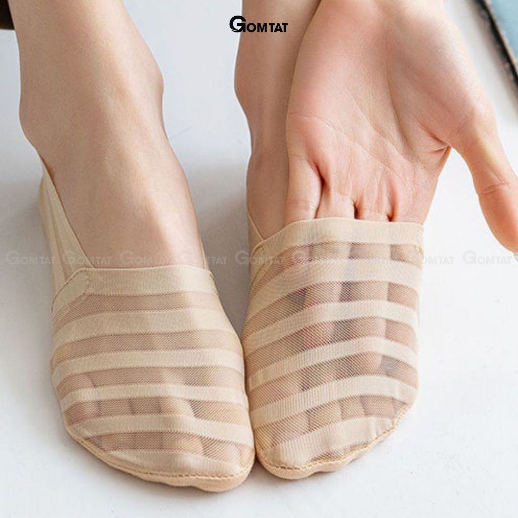 Set 5 đôi tất tàng hình nữ GOMTAT cao cấp, chất liệu cotton mềm mịn, hút ẩm thoáng khí êm chân - D16-A075-CB5