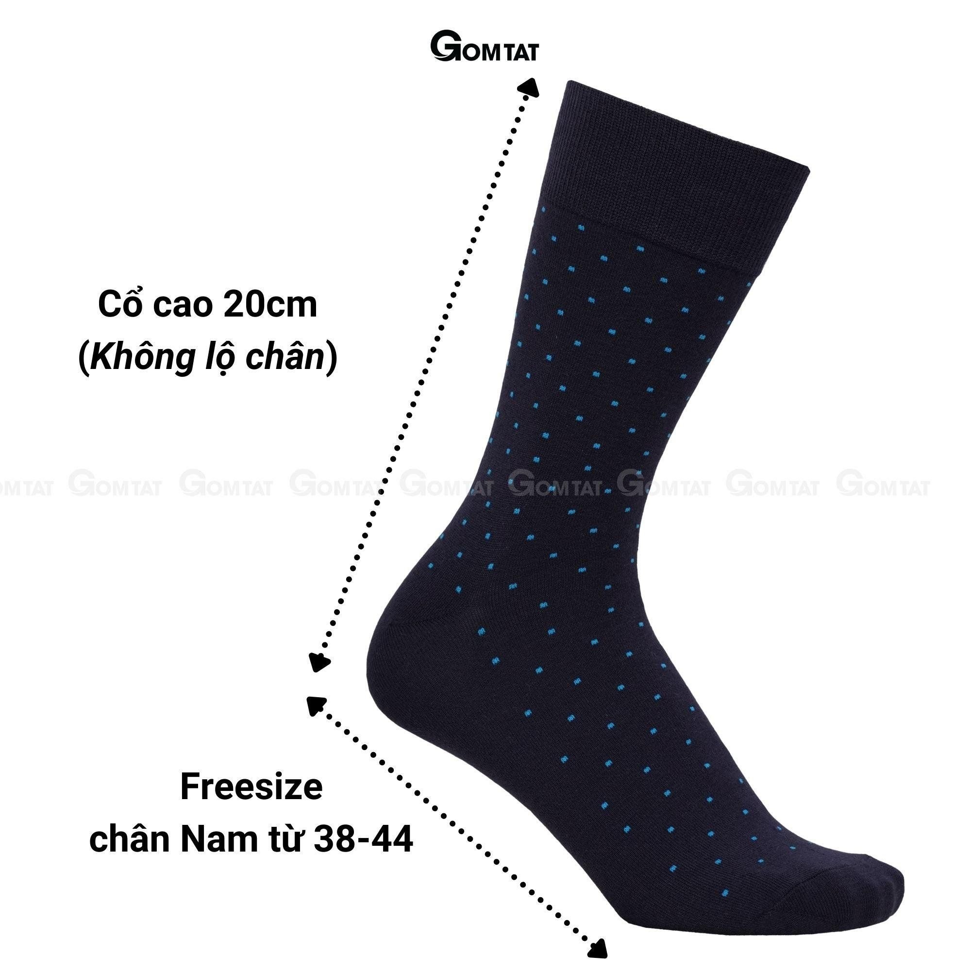 Tất nam cổ cao Chấm Bi, dòng tất đi giày tây cao cấp, vớ nam cổ cao chất cotton hút ẩm, thoáng khí, tất nam công sở, vớ đi giày tây Menswear - GOM-CHAMBI-1DOI