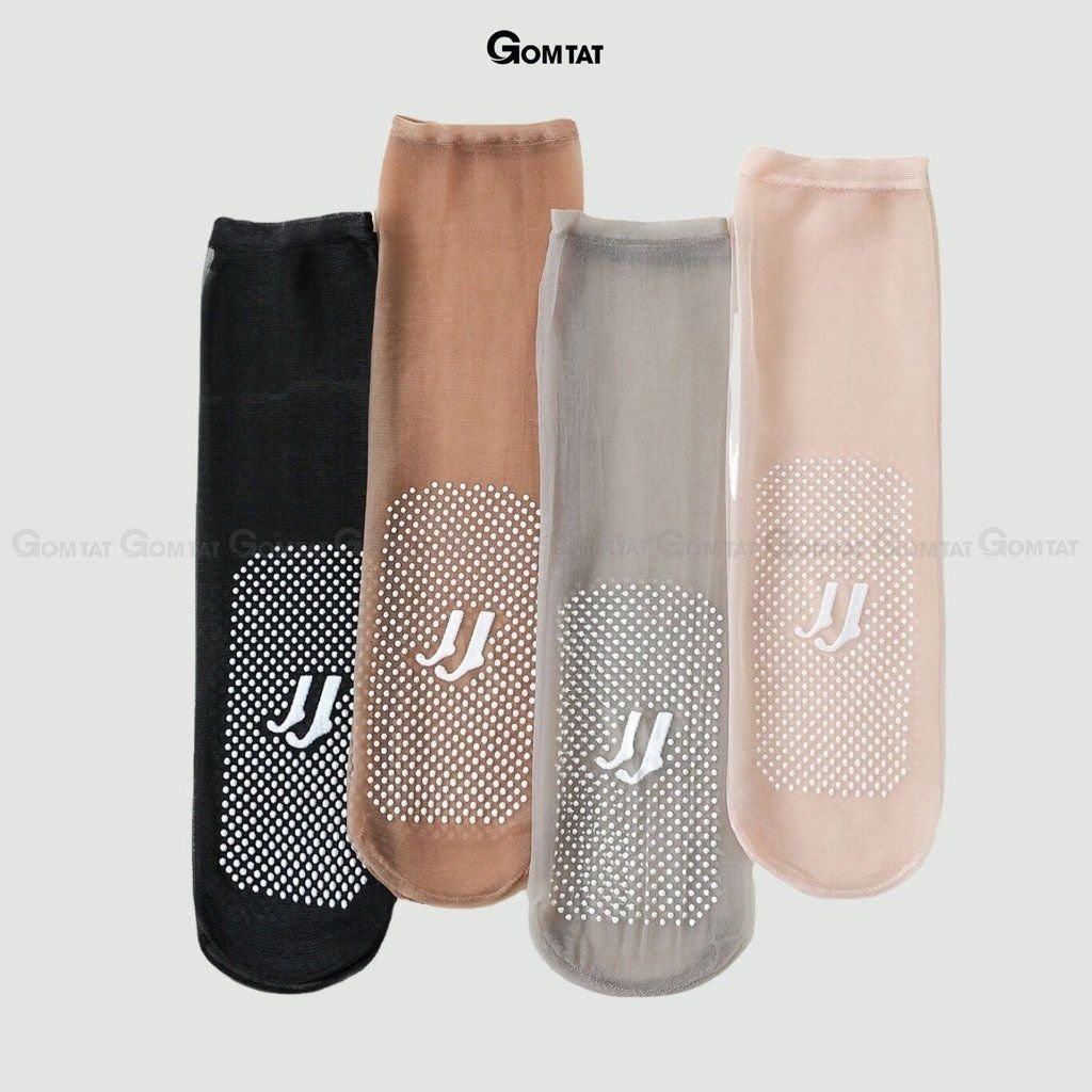 Combo 10 đôi tất da chân cao cổ siêu mỏng GOMTAT, vớ da che khuyết điểm chân nữ có đệm cao su chống trượt - D16-A057