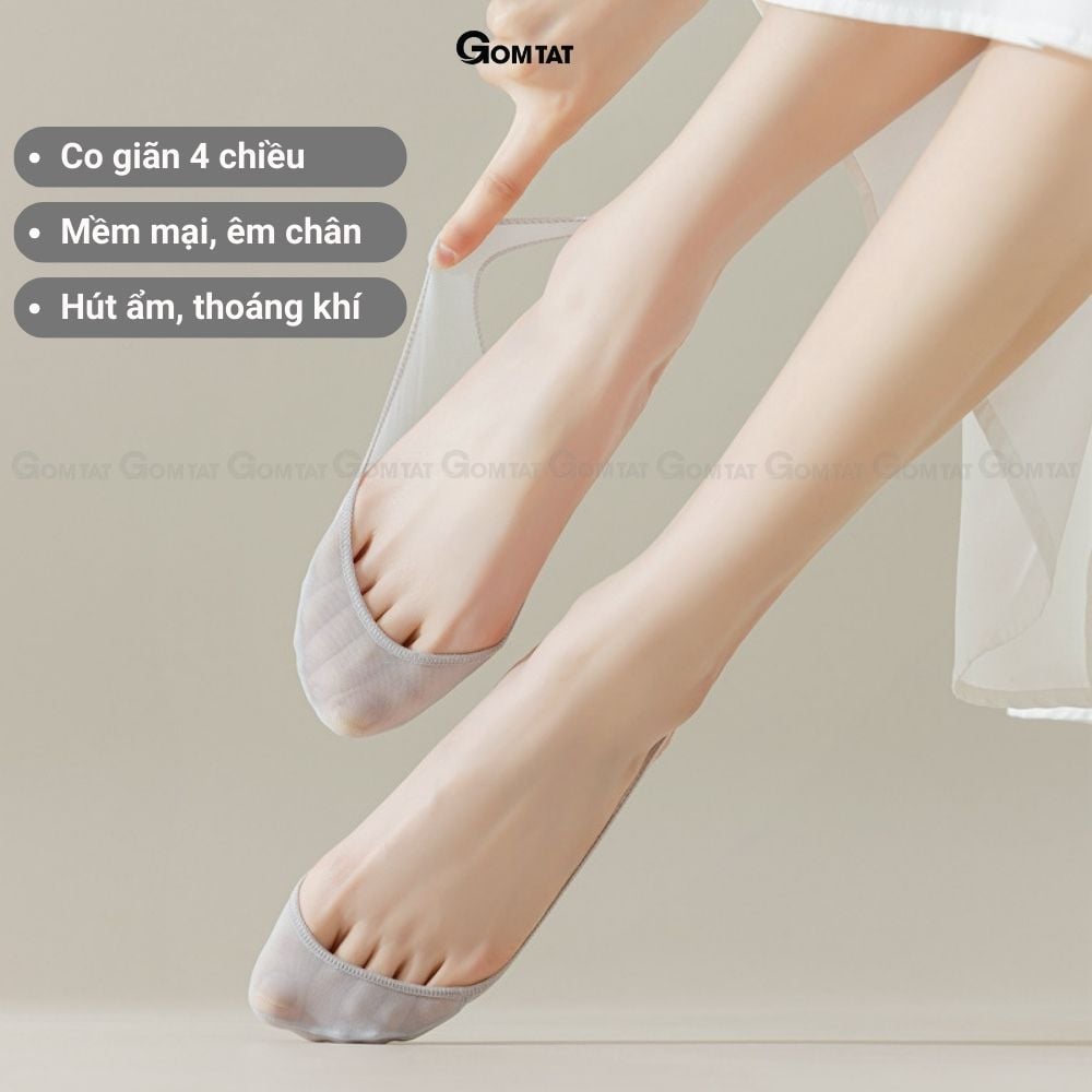 Combo 5 đôi tất đi giày cao gót nữ GOMTAT, chất liệu cotton thoáng khí - CAOGOT-SUX-19218-CB5