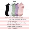 Combo 5 đôi tất nữ cổ bèo GOMTAT, vớ cổ ngắn nữ cotton hút ẩm thoáng khí mềm mịn - FIVE-2004-CB5