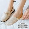Tất nữ đi giày búp bê không lộ chân khi mang, vớ lười nữ chất liệu lụa phối ren cao cấp, có bo thun chống tuột gót, vớ nữ đi giày búp bế, tất lười nữ, Voan, Women, Hồng - LUAREN-PO-3028-1DOI