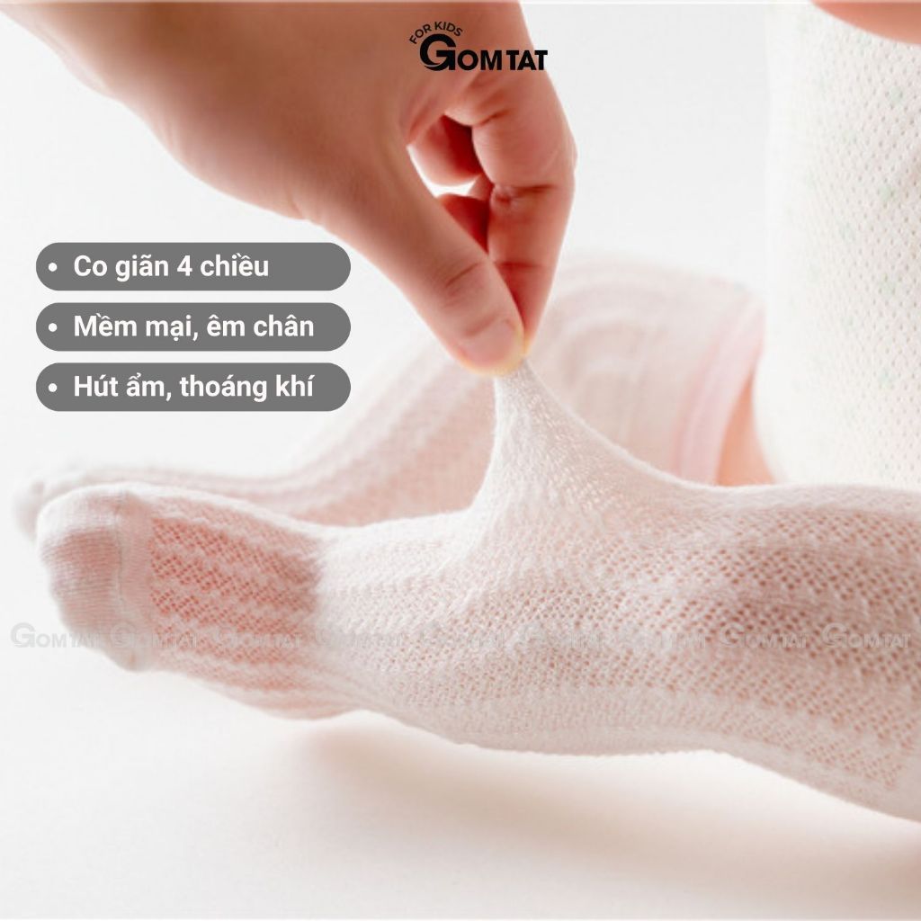 Combo 6 đôi tất lưới chống muỗi trẻ em GOMTAT vớ lưới thoáng khí hút ẩm an toàn - YIQ-W005-CB6