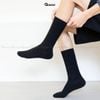 Tất vớ nam cổ cao GOMTAT đi giày tây, chất liệu cotton khử mùi thoáng khí họa tiết gân chìm màu đen Menswear - TAY-FIVE-2008-1DOI