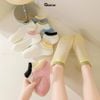 Combo 5 đôi tất chân nữ cổ ngắn chất liệu cotton cao cấp, vớ màu cho nữ mềm mại, êm chân hút ẩm thoáng khí -D16-A100-CB5