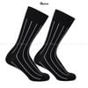 Tất nam công sở cổ cao GOMTAT, vớ đi giày tây mẫu sọc trắng đen, chất liệu cotton cao cấp Menswear - TAY-DENSOCTRANG-1DOI