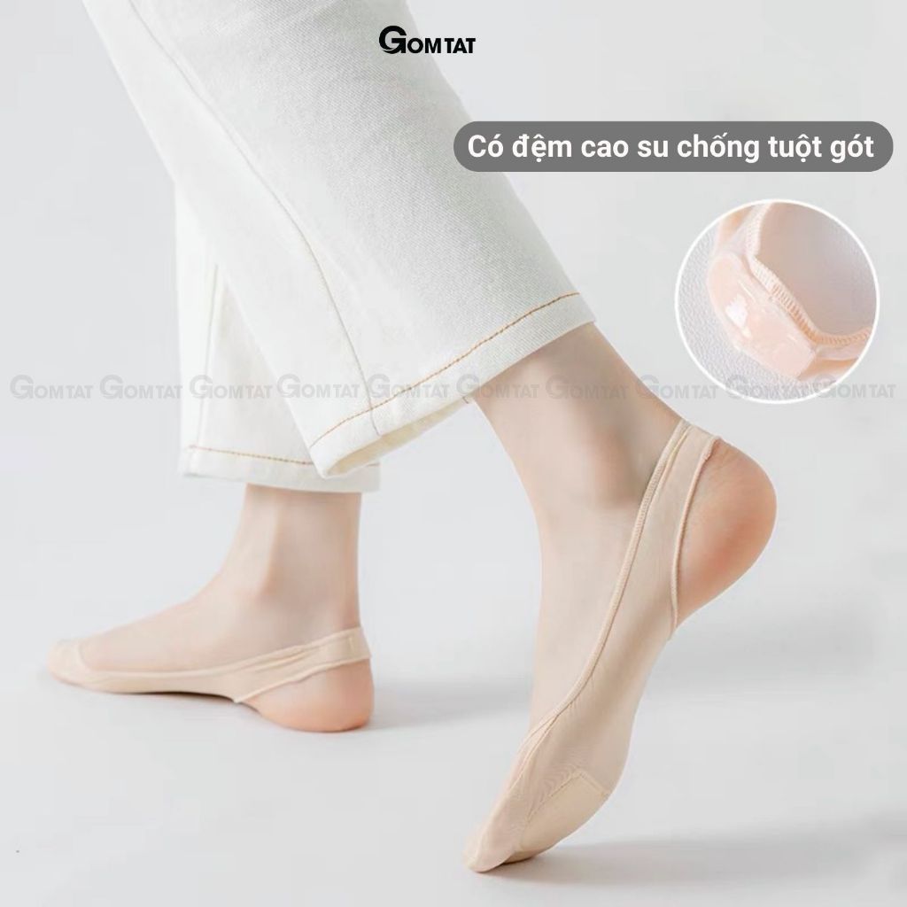 Combo 10 đôi tất nữ lười đi giày cao gót GOMTAT, có đệm silicon chống tuột gót - CAOGOT-SUX-19218-CB10