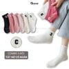 Combo 5 đôi tất nữ cổ ngắn GOMTAT chữ C, chất liệu cotton hút ẩm thoáng khí khử mùi -NGANCHUC-UYE-7004-CB5