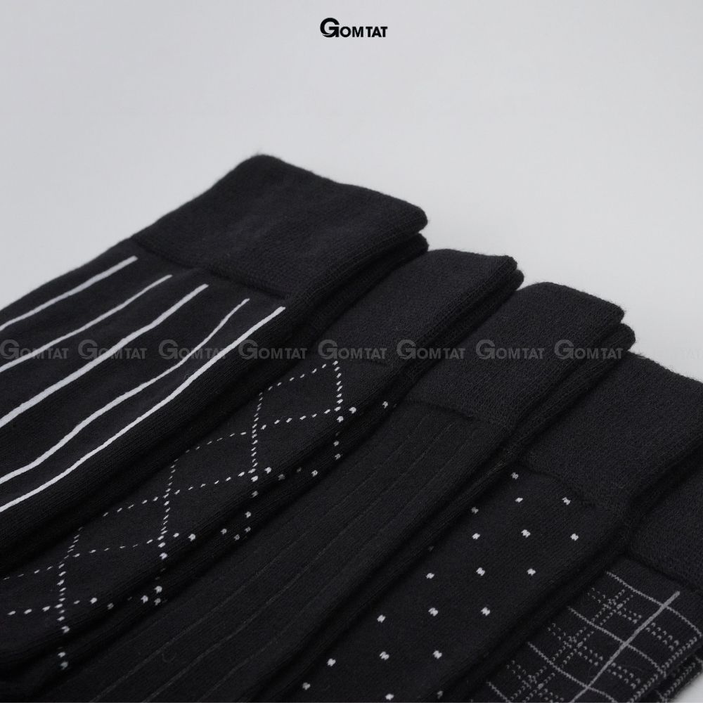 Hộp 5 đôi tất nam công sở GOMTAT mẫu MIX11, vớ đi giày tây nam chất liệu cotton cao cấp - GOM-MIX11-CB5