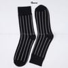 Tất nam công sở cổ cao GOMTAT, vớ đi giày tây mẫu sọc trắng đen, chất liệu cotton cao cấp Menswear - TAY-DENSOCTRANG-1DOI