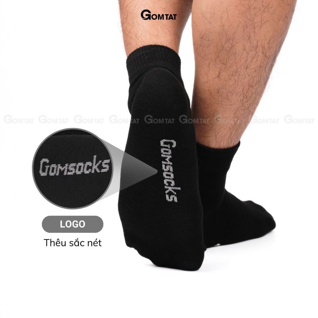 Combo 5 đôi tất nam nữ cổ cao GOMTAT basic, vớ trơn cổ cao mềm mịn, hút ẩm thoáng khí, khử mùi chân - GOMSOCKS-CAO-5DOI