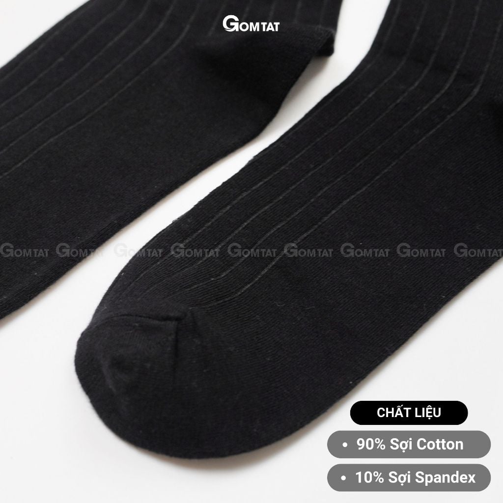 Hộp 5 đôi tất nam công sở GOMTAT mẫu gân chìm, chất liệu cotton cao cấp, hút ẩm thoáng khí - GOM-GANCHIM-5DUMAU